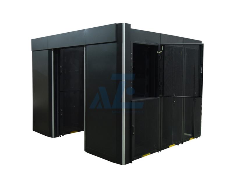 Data Center Cold Aisle Containment w/ 48U Colocation Server Enclosures and Sliding Doors