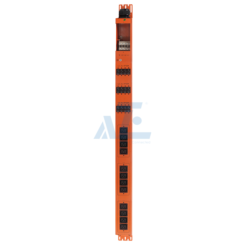 Basic Mining PDU, 3 Phase, 415V/80A, (12) C19, w/ Hydraulic Magnetic Circuit Breakers, Orange