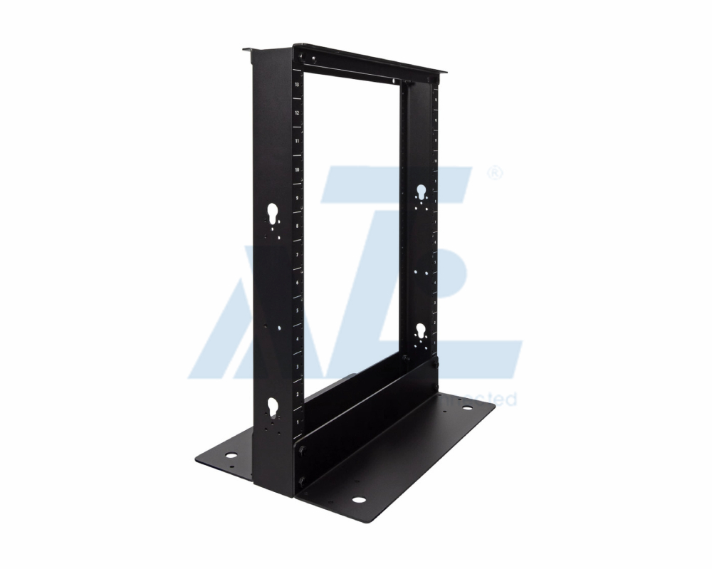 13U 2 Post Aluminum Open Frame Server Rack w/12-24 Threaded Holes