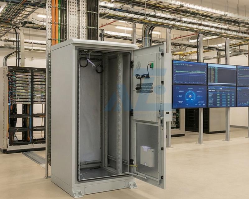 24U Infrastructure Field Cabinet w/ AC800W Air Conditioner, IP55, 750W x 1000D mm