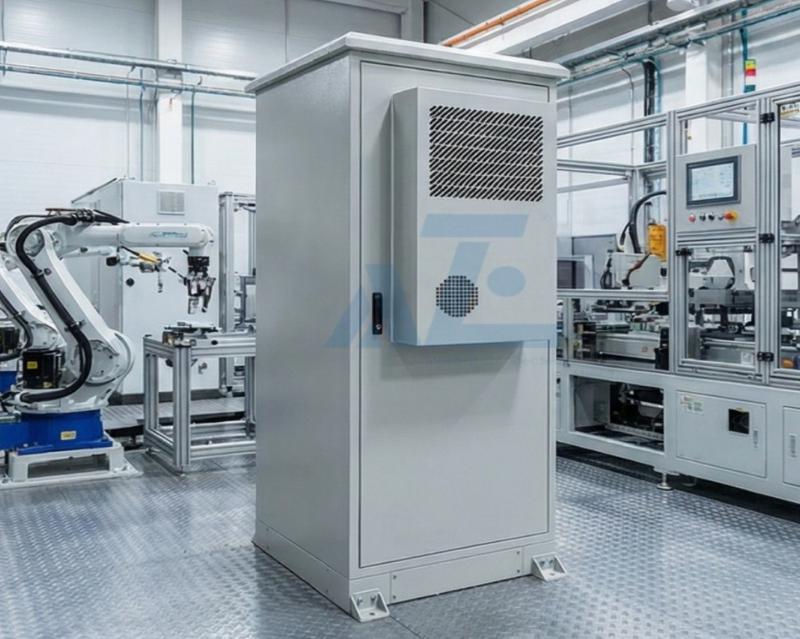 42U/RU Aluminum Field Cabinet w/ AC1500W Air Conditioner, IP55, 750W x1000D mm