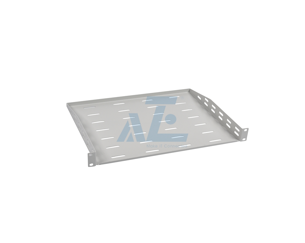 1U 14" Deep Server Rack Shelf - Universal Vented Rack Mount Cantilever Tray -White Color