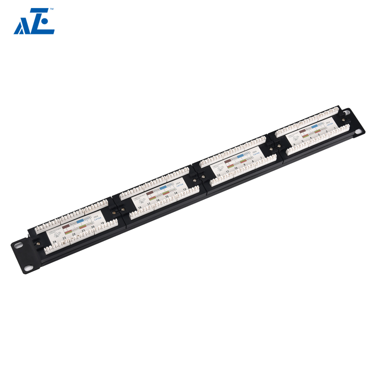 1U 24-Port CAT6A Unshielded UTP Patch Panel | AZE