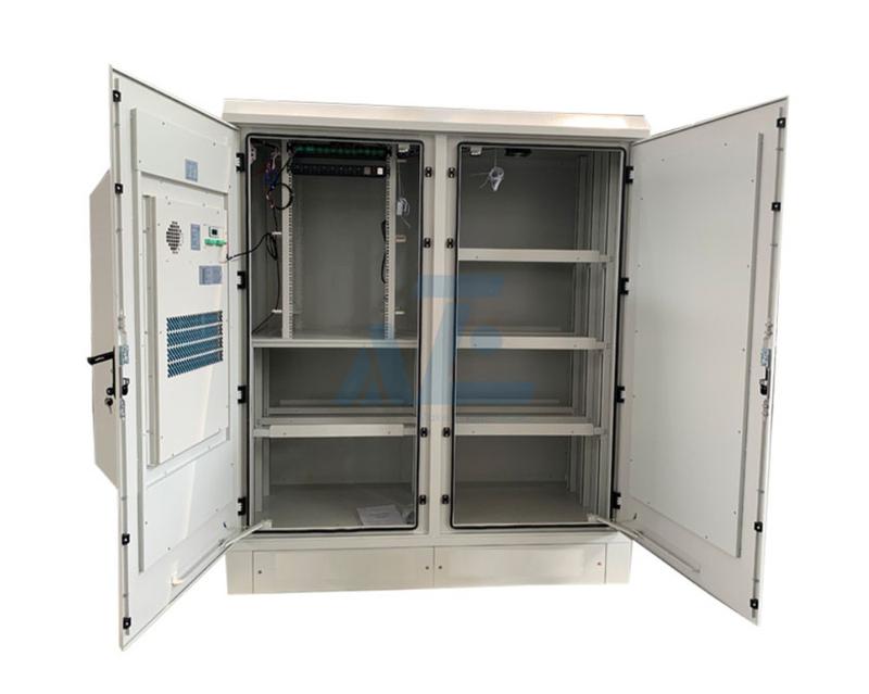 IP55 Rated Dual Bay Outdoor Lithium Battery and Solar Inverter Storage Cabinet System