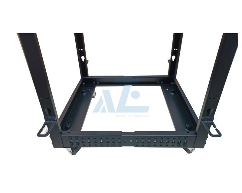 25U 19" Open Frame Server Rack- 4 Post Adjustable Depth 22-40"