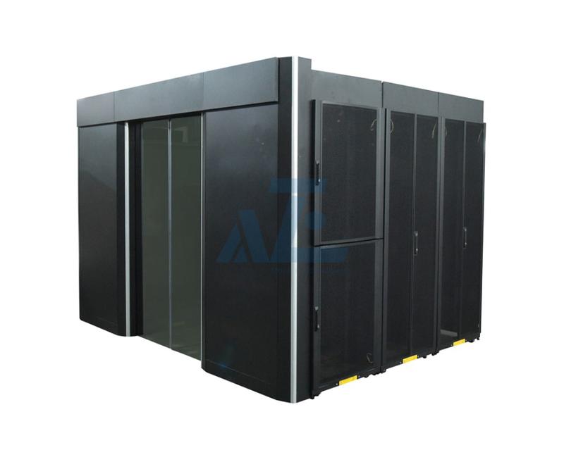 Modular Cold Aisle Containment w/ 45U Server Rack Enclosures and Sliding Doors