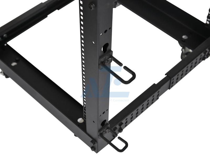 12U 19" Open Frame Server Rack- 4 Post Adjustable Depth 22-40" Mobile Computer Equipment Data Rack