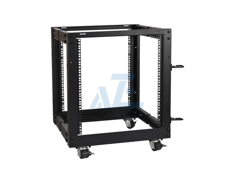 12U 19" Open Frame Server Rack- 4 Post Adjustable Depth 22-40" Mobile Computer Equipment Data Rack