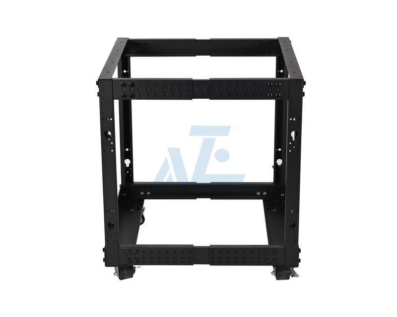 12U 19" Open Frame Server Rack- 4 Post Adjustable Depth 22-40" Mobile Computer Equipment Data Rack