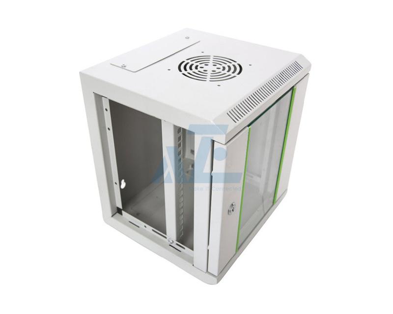 9U 10 in. Mini Small Wall Mount Network Cabinet with Locking Glass Door ...