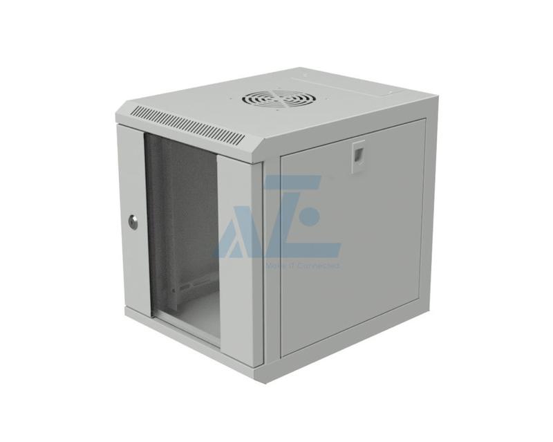 9U 10 in. Mini Small Wall Mount Network Cabinet with Locking Glass Door ...