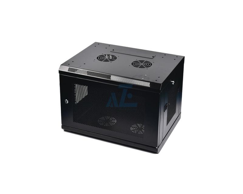 Low-profile Wall Mount Rack Enclosure, 18U, Black, 902H x 600W x 330D mm