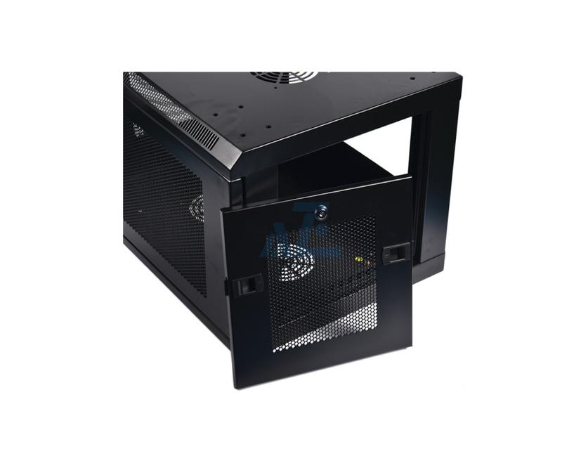 Switch-Depth Wall Mount Mini Rack Enclosure, 6U, Black, 370H x 600W x 600D mm