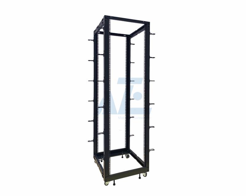 45U 4 Post 19" Adjustable Depth 22-40 in. Heavy Duty Open Frame Server Rack with Castors