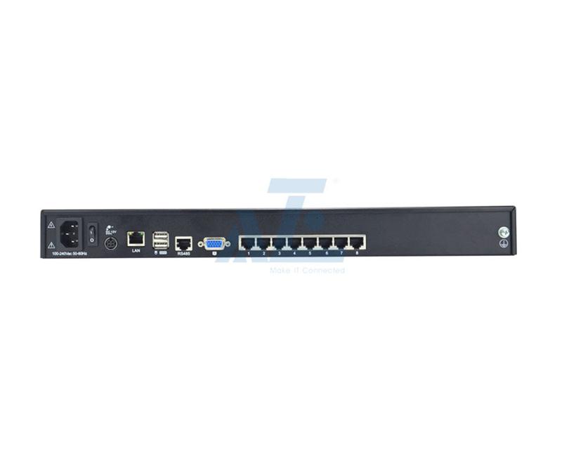 1U Rack Mount 17.3" 8 Port CAT5 LCD KVM over IP Switch 1-Local / 1-Remote Access