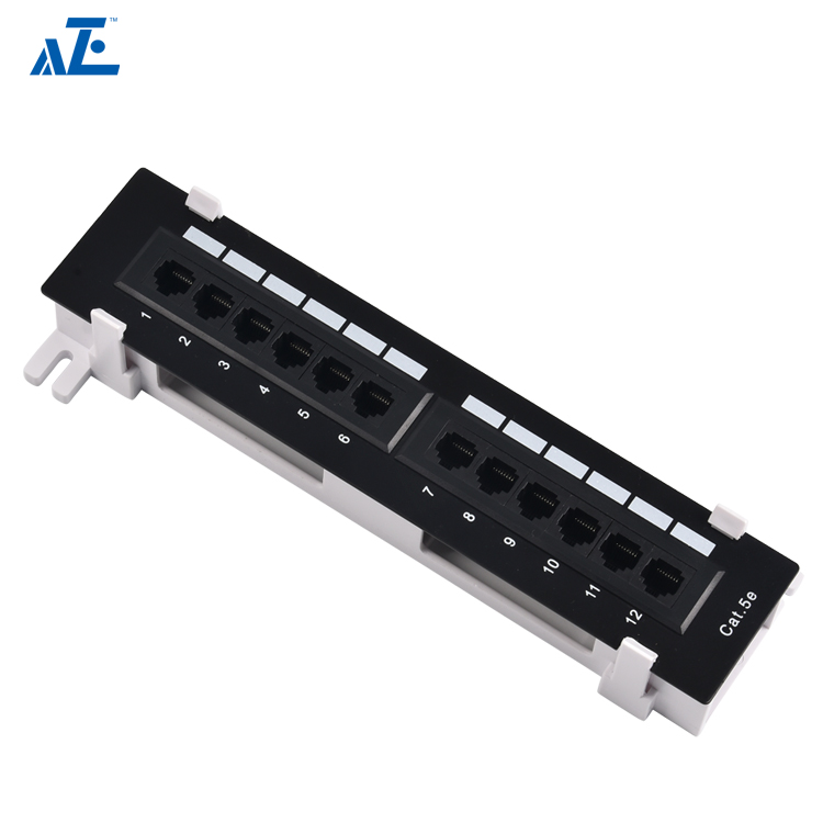 1U 12-Port CAT5e UTP Mini Patch Panel- Wall Mount