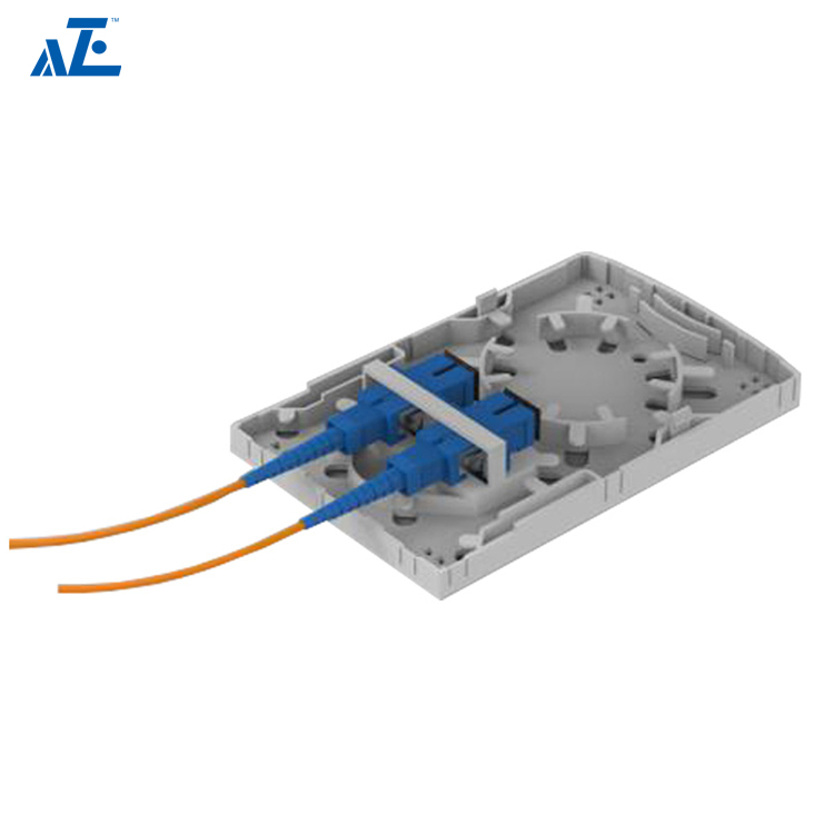 2 Port Indoor Wall Mount Fiber Terminal Box with Sliding Cover FTTH