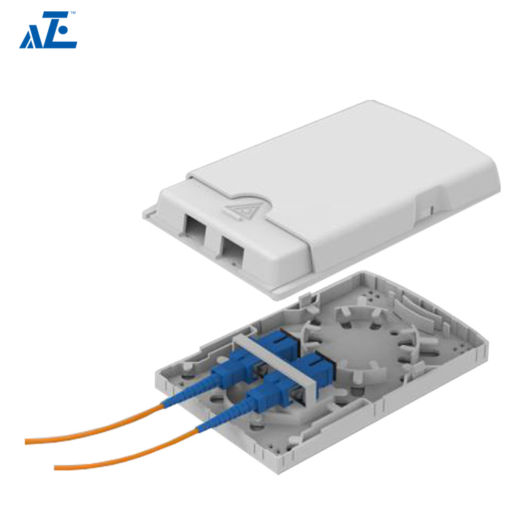 2 Port Indoor Wall Mount Fiber Terminal Box with Sliding Cover FTTH