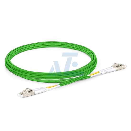 LC UPC to LC UPC Duplex OM5 Multimode PVC (OFNR) 2.0mm Fiber Optic Patch Cable