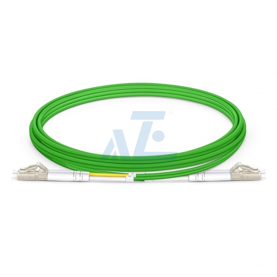 LC UPC to LC UPC Duplex OM5 Multimode PVC (OFNR) 2.0mm Fiber Optic Patch Cable