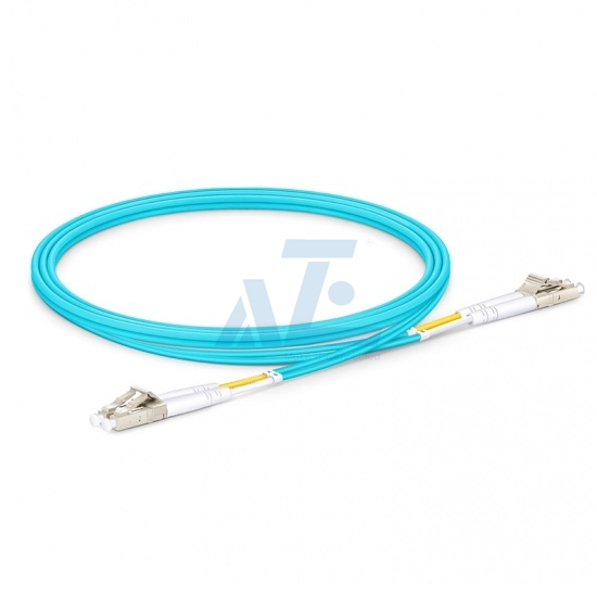 LC UPC to LC UPC Duplex OM3 Multimode PVC (OFNR) 2.0mm Fiber Optic Patch Cable