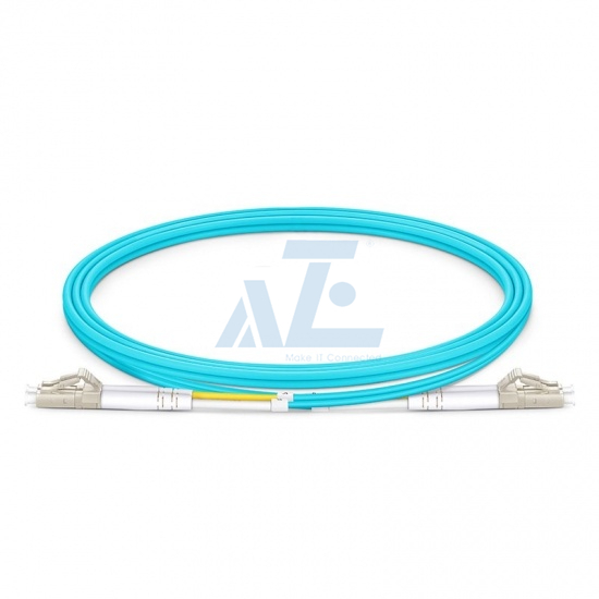 LC UPC to LC UPC Duplex OM3 Multimode PVC (OFNR) 2.0mm Fiber Optic Patch Cable