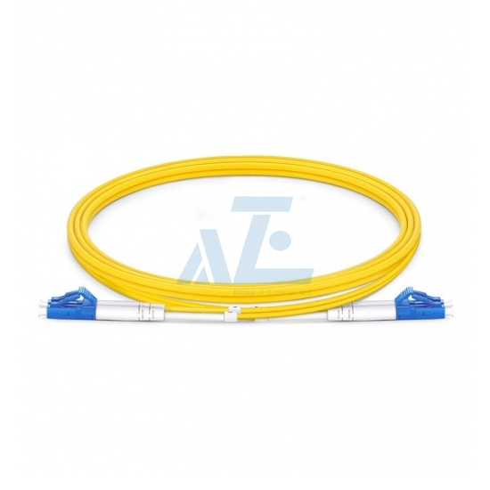LC UPC to LC UPC Duplex OS2 Single Mode PVC (OFNR) 2.0mm Fiber Optic Patch Cable