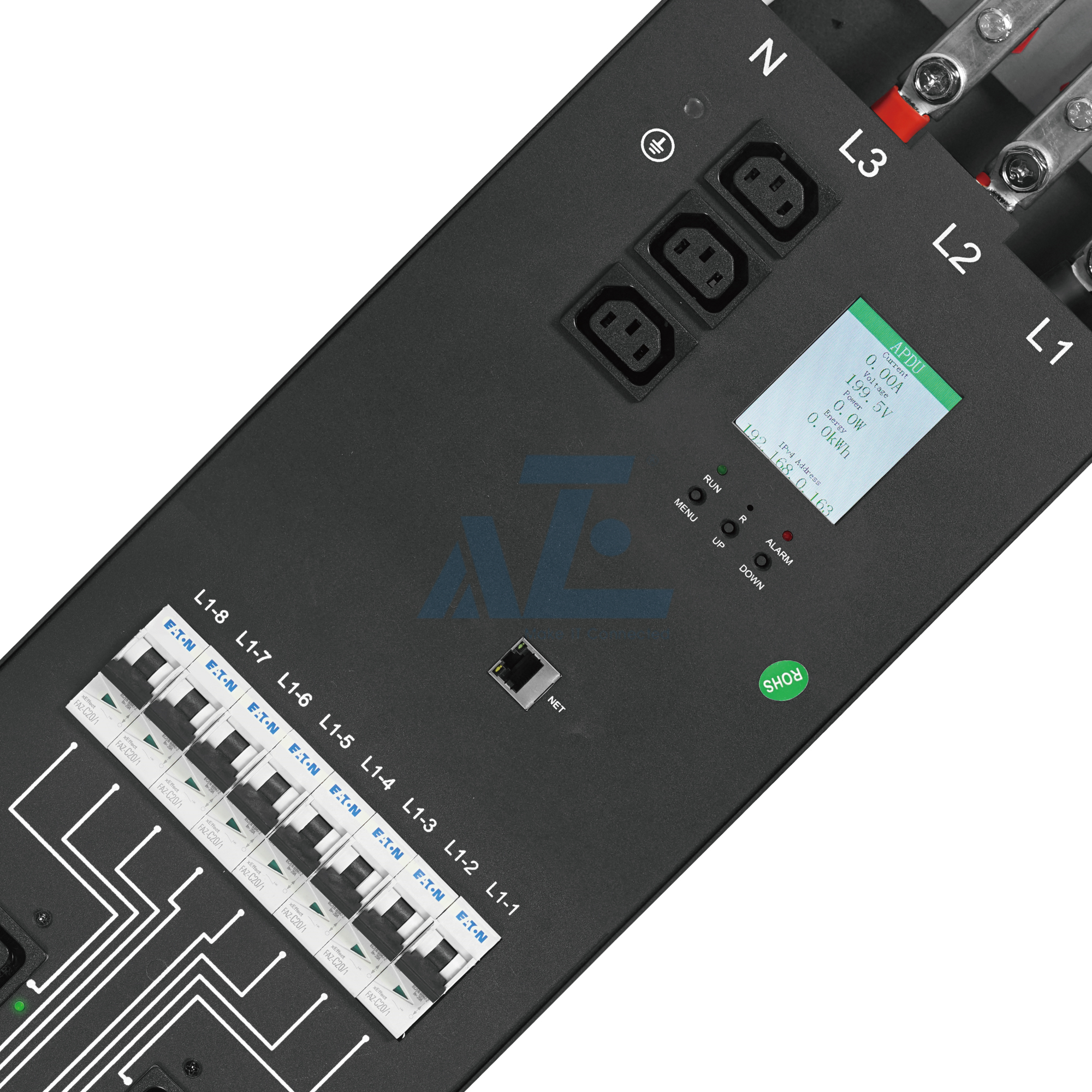 Crypto Remote Control Intelligent Mining PDU, 3 Phase, 415V/160A, (24)C19, w/ Circuit Breakers