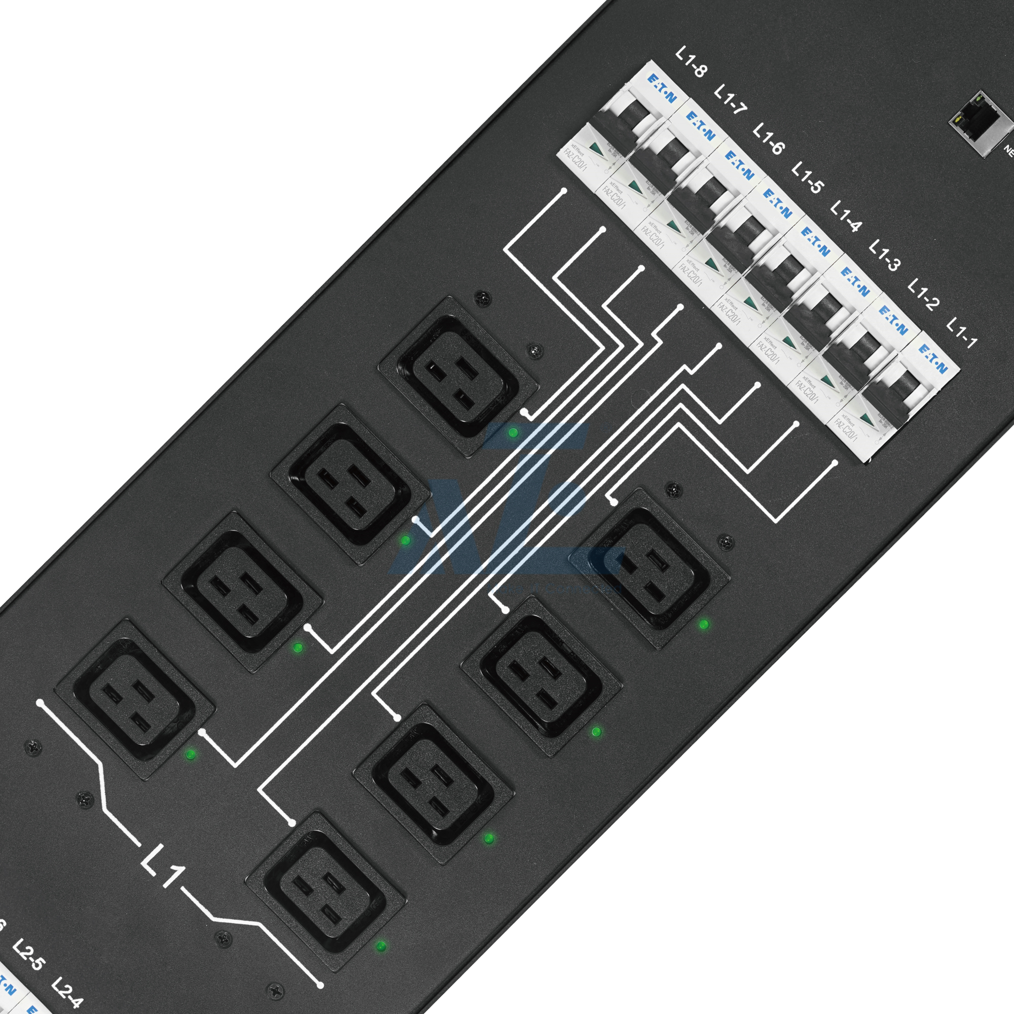 Crypto Remote Control Intelligent Mining PDU, 3 Phase, 415V/160A, (24)C19, w/ Circuit Breakers