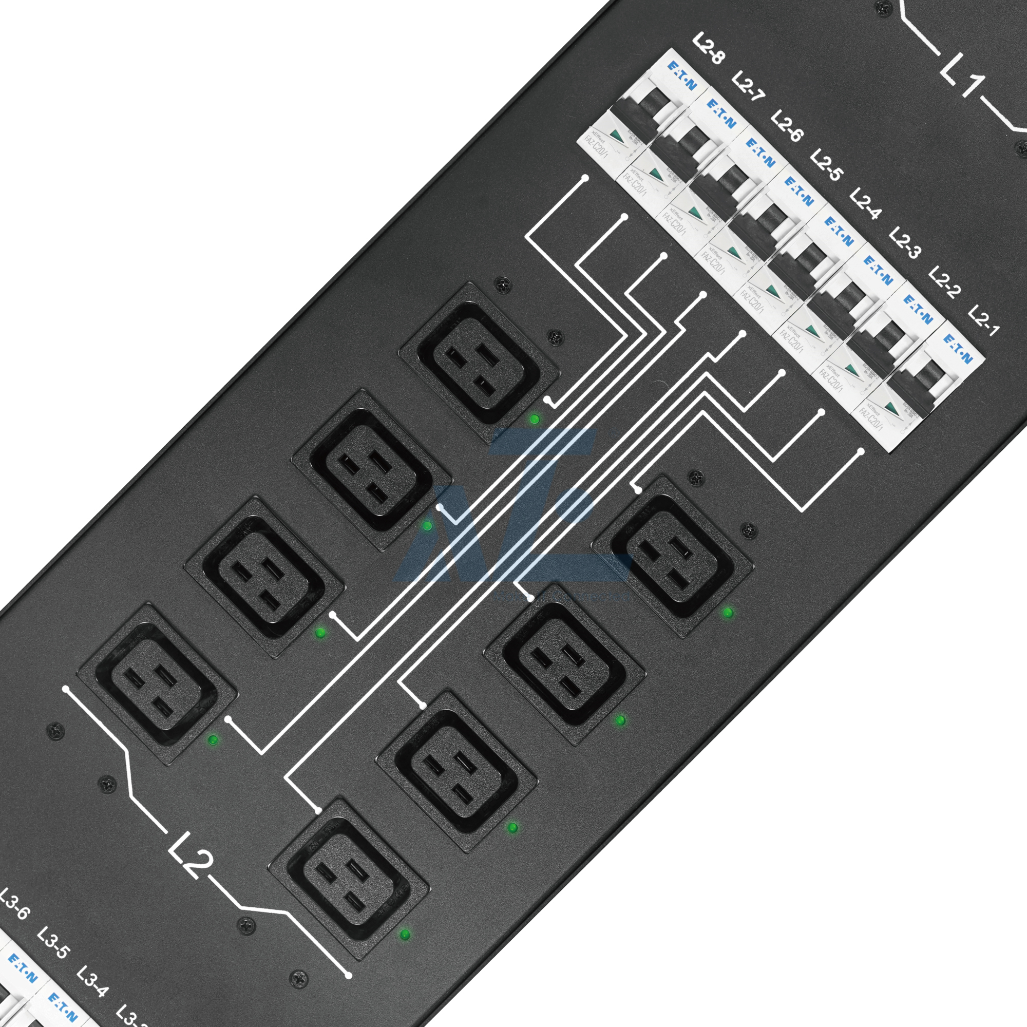 Crypto Remote Control Intelligent Mining PDU, 3 Phase, 415V/160A, (24)C19, w/ Circuit Breakers