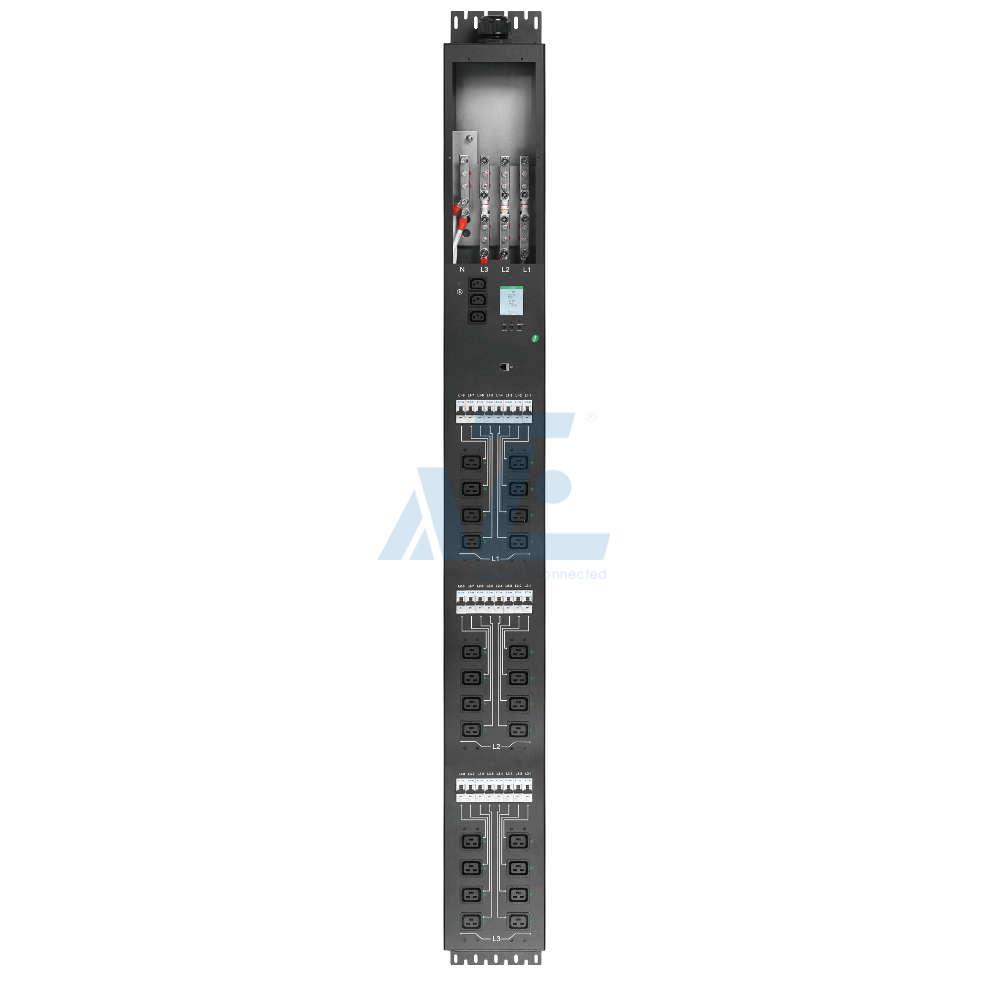Crypto Remote Control Intelligent Mining PDU, 3 Phase, 415V/160A, (24)C19, w/ Circuit Breakers