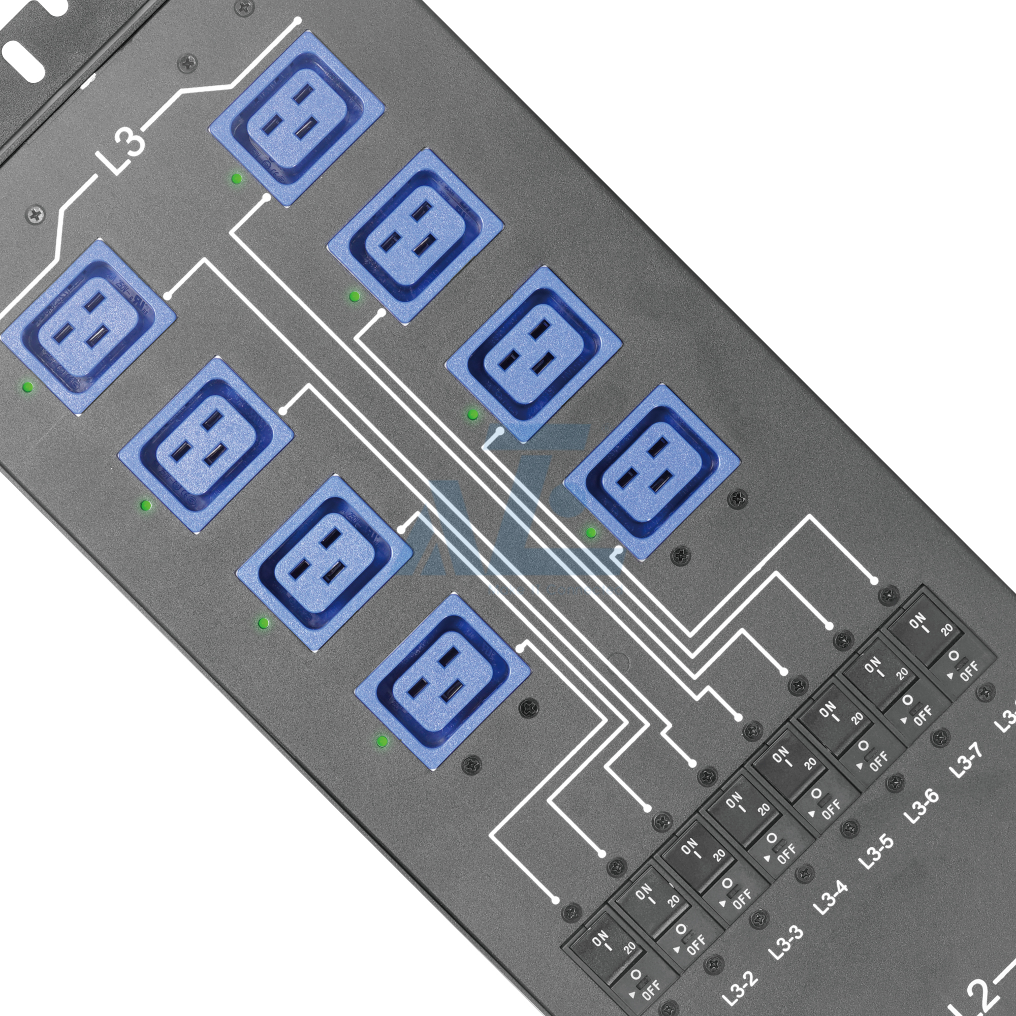 Crypto Smart Mining PDU, 3 Phase, 415V/160A, (24) C19, w/ Hydraulic Magnetic Circuit Breakers