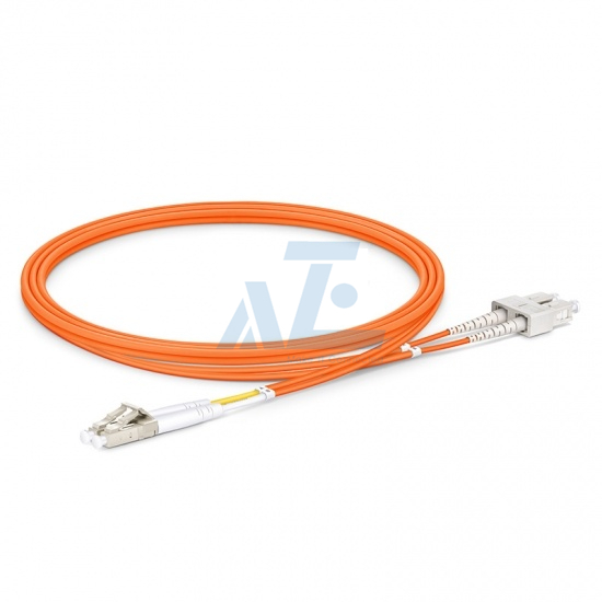 LC UPC to SC UPC Duplex OM1/OM2 Multimode PVC (OFNR) 2.0mm Fiber Optic Patch Cable