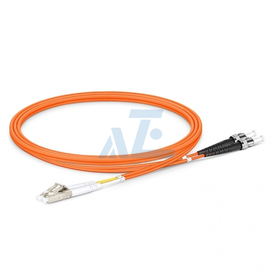 LC UPC to ST UPC Duplex OM1/OM2 Multimode PVC (OFNR) 2.0mm Fiber Optic Patch Cable