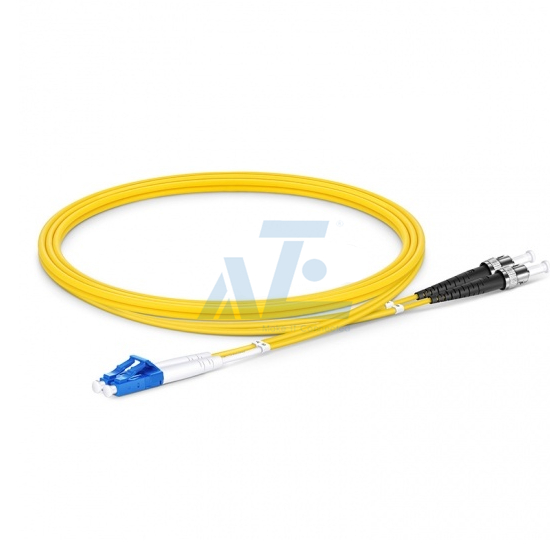 ST UPC to LC UPC Duplex OS2 Single Mode PVC (OFNR) 2.0mm Fiber Optic Patch Cable