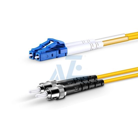 ST UPC to LC UPC Duplex OS2 Single Mode PVC (OFNR) 2.0mm Fiber Optic Patch Cable