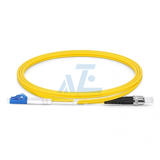 ST UPC to LC UPC Duplex OS2 Single Mode PVC (OFNR) 2.0mm Fiber Optic Patch Cable