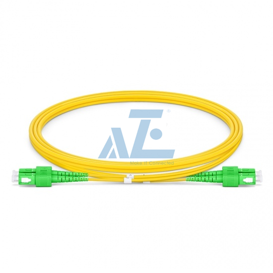 SC APC to SC APC Duplex OS2 Single Mode PVC (OFNR) 2.0mm Fiber Optic Patch Cable