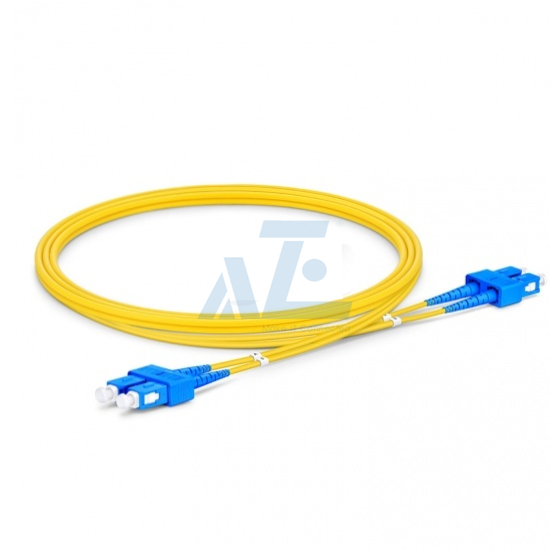 SC UPC to SC UPC Duplex OS2 Single Mode PVC (OFNR) 2.0mm Fiber Optic Patch Cable