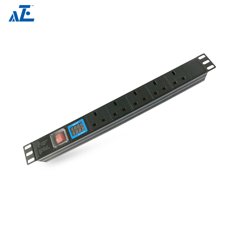 1U 19" Horizontally Mount Server Rack UK PDU- British Type Power Distribution Unit