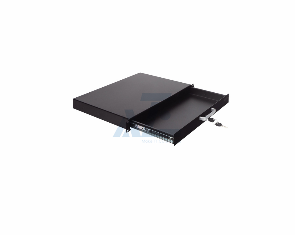 1U Steel Storage Rack Drawer for 19" AV / Server / Network Equipment Rack or Cabinet