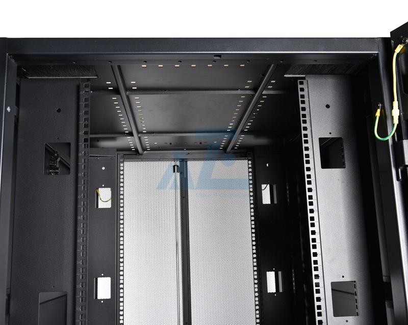 Server Rack Enclosure, 52U, Black, 2436H x 750W x 1070D mm
