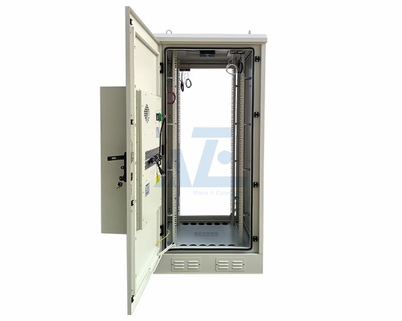 27U Waterproof HVAC Outdoor Electrical Enclosure w/ 2700BTU/H Air Conditioner, IP55, 800W x 800D mm